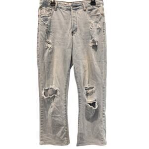 SONG 90s Boyfriend Distressed Straight Leg Jeans